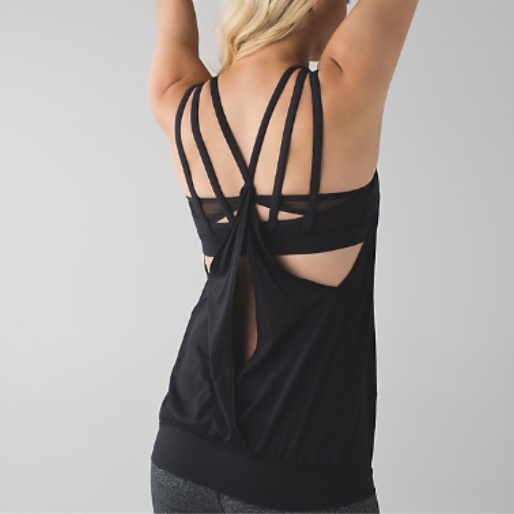 Lululemon black cut out Nouveau Limits Tank bra